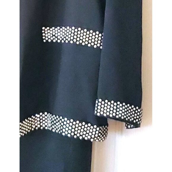 VINTAGE 1960S BLACK RHINESTONE TWO PIECE SKIRT SUIT - Picture 10 of 10